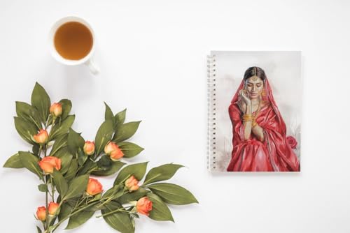 Art to Doors | Elegance | Artist Riika Kandhola | Spiral Notebooks | A5 Size Paper | 120 Pages | 70 GSM Paper | Attractive Cover Designs | Soft Cover | Notebooks for College Students