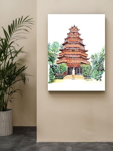 Art to Doors | Giac Lam Pagoda At Vietname | Artist Avishek Nag | Vertical | Art Prints | Home Decor | Wall Art | Gift Items | Canvas Frame