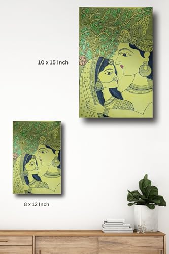 Art to Doors | Radha Krishna Madhubani Art | Artist Swati Vishwakarma | Vertical | Art Prints | Home Decor | Wall Art | Gift Items | Canvas Frame