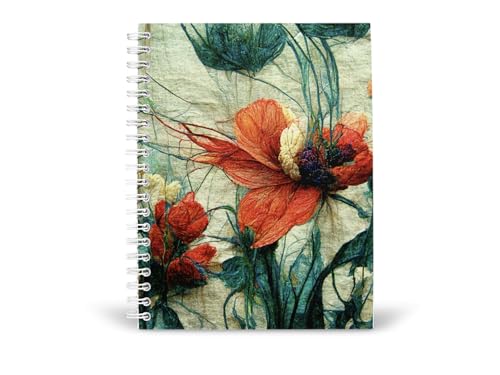 Art to Doors | Dancing Poppies | Spiral Notebooks | A5 Size Paper | 120 Pages | 70 GSM Paper | Attractive Cover Designs