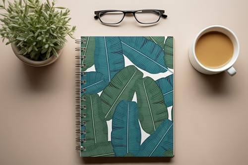 Art to Doors | Tropical Leaf Repeat | Spiral Notebooks | A5 Size Paper | 120 Pages | 70 GSM Paper | Attractive Cover Designs