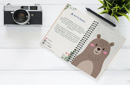 Art to Doors | Cute Bear | Spiral Notebooks | A5 Size Paper | 120 Pages | 70 GSM Paper | Attractive Cover Designs