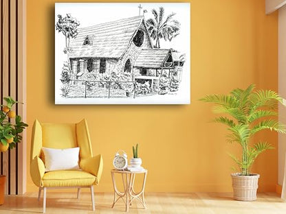 Art to Doors | All Saints Church At Bangalore | Artist Avishek Nag | Horizontal | Art Prints | Home Decor | Gift Items | Wall Art | Canvas Frame