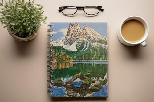 Art to Doors | Enchanting Lake | Artist Megha Tiwari | Spiral Notebooks | A5 Size Paper | 120 Pages | 70 GSM Paper | Attractive Cover Designs