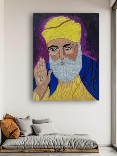 Art to Doors | Waheguru | Artist Bindu Kamboj | Vertical | Art Prints | Home Decor | Wall Art | Gift Items | Canvas Frame