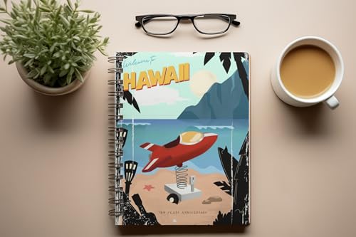 Art to Doors | Welcome To Hawai | Spiral Notebooks | A5 Size Paper | 120 Pages | 70 GSM Paper | Attractive Cover Designs