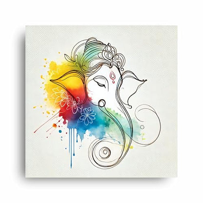 Art to Doors | Ganesha's Grace | Square | Art Print | Home Decor | Wall Decor | Gifts for Women | Gifts for Men | Canvas Frame