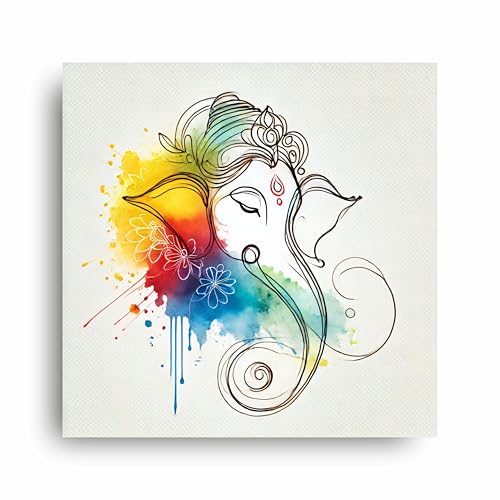 Art to Doors | Ganesha's Grace | Square | Art Print | Home Decor | Wall Decor | Gifts for Women | Gifts for Men | Canvas Frame