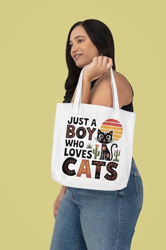 Art to Doors | Boy Who Loves Cats | Tote Bags | Shopping Bag For Grocery | Aesthetic Carry Bag | Tote Bag for Shopping, Travel, office & beach bags for women