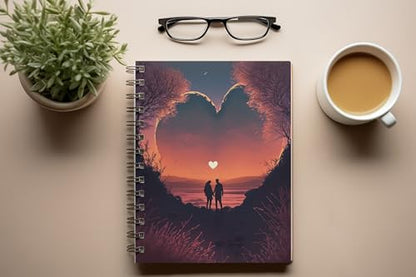 Art to Doors | Love's Embrace | Spiral Notebooks | A5 Size Paper | 120 Pages | 70 GSM Paper | Attractive Cover Designs