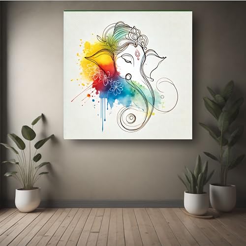 Art to Doors | Ganesha's Grace | Square | Art Print | Home Decor | Wall Decor | Gifts for Women | Gifts for Men | Canvas Frame