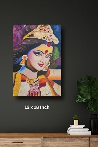 Art to Doors | Durga Maa portrait | Artist Mayuri Verma | Vertical | Art Prints | Home Decor | Wall Art | Gift Items | Canvas Frame