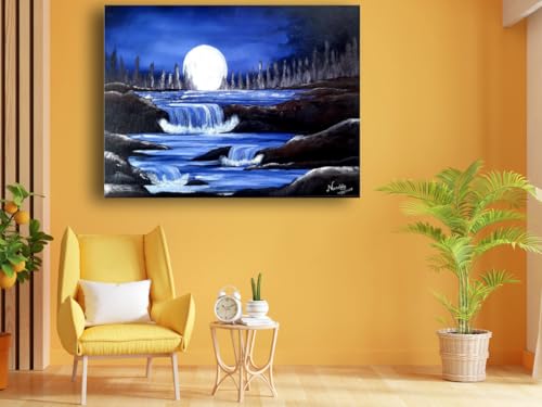 Art to Doors | Mesmerising Moonlight | Artist Nandita Venkatraman | Horizontal | Art Print | Home Decor | Wall Decor | Gift Items | Wall Art (9x12 Inch)