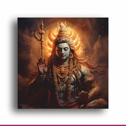 Art to Doors Divine Majesty: Lord Shiva Illustration - Embodying Cosmic Power and Grace | Personalized Gift For Anniversary, Birthday, Wedding, Home Decor | Wall Frames For Home & Office