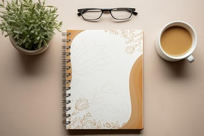 Art to Doors | Floral Frame | Spiral Notebooks | A5 Size Paper | 120 Pages | 70 GSM Paper | Attractive Cover Designs