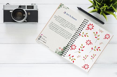 Art to Doors | Scarlet Blossoms & Branches | Spiral Notebooks | A5 Size Paper | 120 Pages | 70 GSM Paper | Attractive Cover Designs