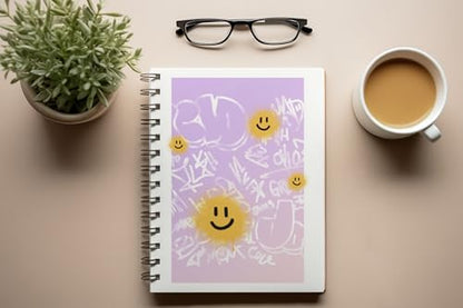 Art to Doors | Smiley Face Graffiti | Spiral Notebooks | A5 Size Paper | 120 Pages | 70 GSM Paper | Attractive Cover Designs