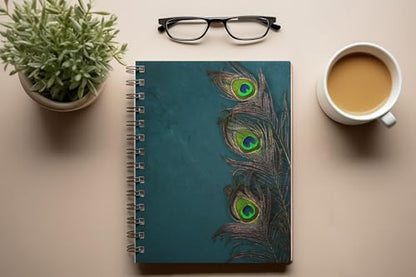 Art to Doors | Peacock's Pride | Spiral Notebooks | A5 Size Paper | 120 Pages | 70 GSM Paper | Attractive Cover Designs