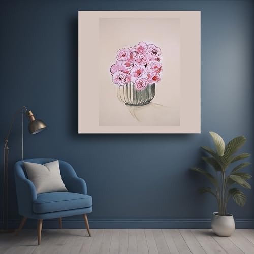 Art to Doors | Pink Blossoms In Pursuit | Square | Artist Prerna Ajwani | Home Decor | Wall Art | Gifts for Women | Gifts for Men | Canvas Frame