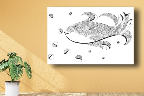 Art to Doors | Whale Mandala Art | Artist Jhankar Agarwal | Horizontal | Art Prints | Home Decor | Gift Items | Wall Art | Canvas Frame