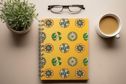 Art to Doors | Round Medallion Design | Spiral Notebooks | A5 Size Paper | 120 Pages | 70 GSM Paper | Attractive Cover Designs