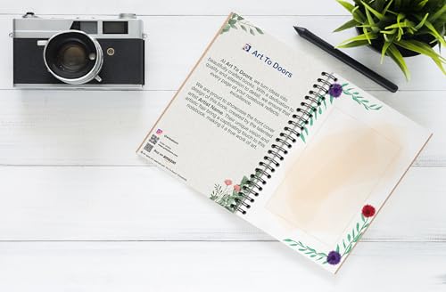 Art to Doors | Floral Corners Frame | Spiral Notebooks | A5 Size Paper | 120 Pages | 70 GSM Paper | Attractive Cover Designs