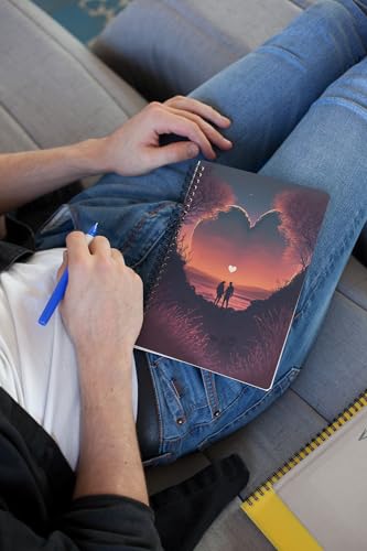 Art to Doors | Love's Embrace | Spiral Notebooks | A5 Size Paper | 120 Pages | 70 GSM Paper | Attractive Cover Designs