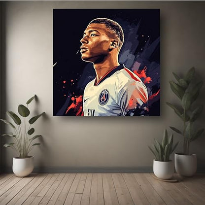 Art to Doors | Mbappe Art | Square | Art Print | Home Decor | Wall Decor | Gifts for Women | Gifts for Men | Canvas Frame |