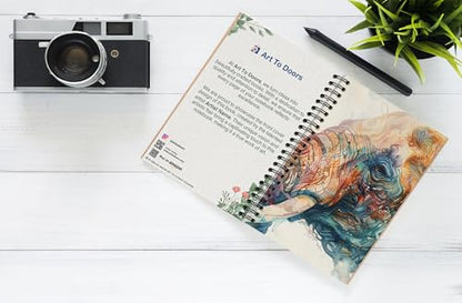 Art to Doors | Ornate Elephant | Spiral Notebooks | A5 Size Paper | 120 Pages | 70 GSM Paper | Attractive Cover Designs