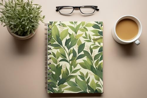 Art to Doors | Dense Foliage Repeat | Spiral Notebooks | A5 Size Paper | 120 Pages | 70 GSM Paper | Attractive Cover Designs