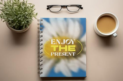 Art to Doors | Enjoy The Present | Spiral Notebooks | A5 Size Paper | 120 Pages | 70 GSM Paper | Attractive Cover Designs