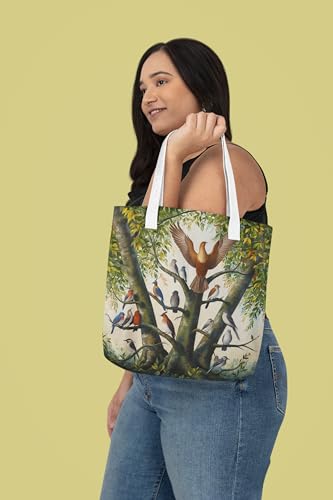 Art to Doors | Feathered Friends | Tote Bags | Shopping Bag For Grocery | Aesthetic Carry Bag | Tote Bag for Shopping, Travel, office & beach bags for women|