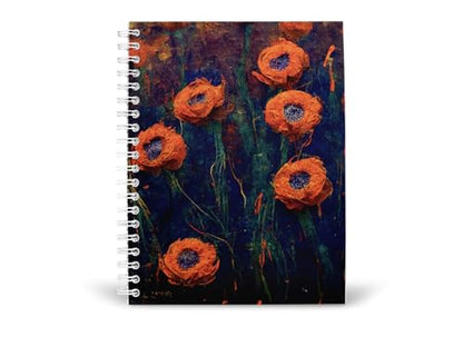 Art to Doors | Fiery Bloom | Spiral Notebooks | A5 Size Paper | 120 Pages | 70 GSM Paper | Attractive Cover Designs