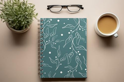 Art to Doors | Sketchy Leaf Motif | Spiral Notebooks | A5 Size Paper | 120 Pages | 70 GSM Paper | Attractive Cover Designs