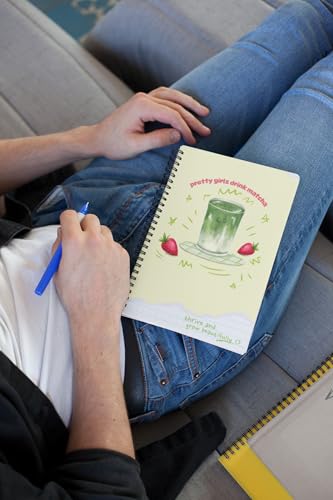 Art to Doors | Pretty Girls Drink Matcha | Spiral Notebooks | A5 Size Paper | 120 Pages | 70 GSM Paper | Attractive Cover Designs