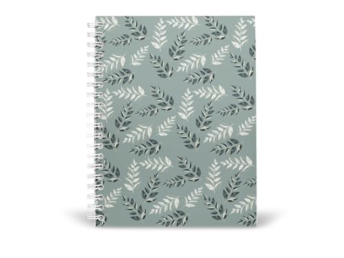 Art to Doors | Leafy Green Pattern | Spiral Notebooks | A5 Size Paper | 120 Pages | 70 GSM Paper | Attractive Cover Designs