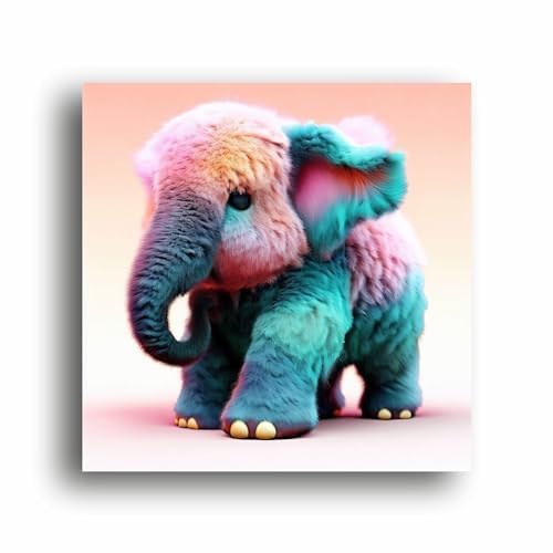 Art to Doors Cute Elephant Delight: Canvas Print