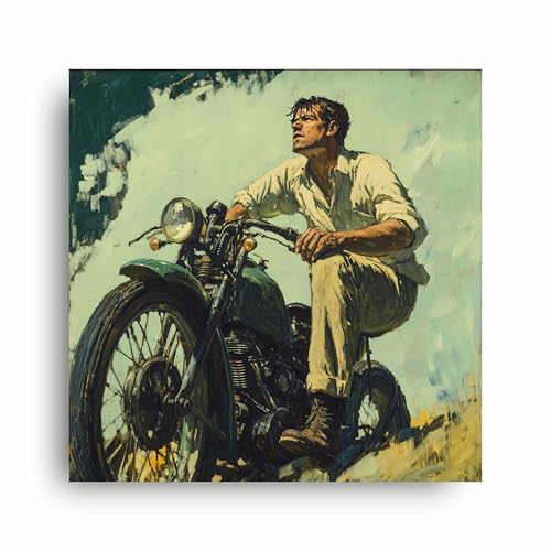 Art to Doors | Vintage Rider | Square | Art Print | Home Decor | Wall Decor | Gifts for Women | Gifts for Men | Canvas Art |