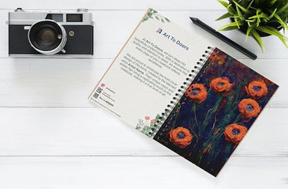 Art to Doors | Fiery Bloom | Spiral Notebooks | A5 Size Paper | 120 Pages | 70 GSM Paper | Attractive Cover Designs