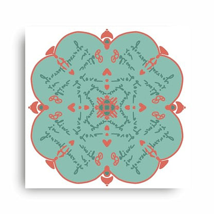 Art to Doors | Love & Believe yourself Mandala Art | Square | Artist Akshara Prasannan | Home Decor | Wall Art | Gifts for Women | Gifts for Men | Canvas Frame