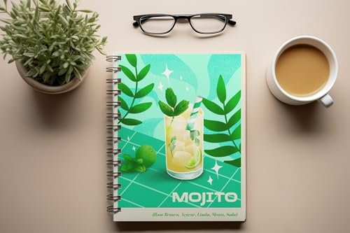 Art to Doors | Mojito | Spiral Notebooks | A5 Size Paper | 120 Pages | 70 GSM Paper | Attractive Cover Designs