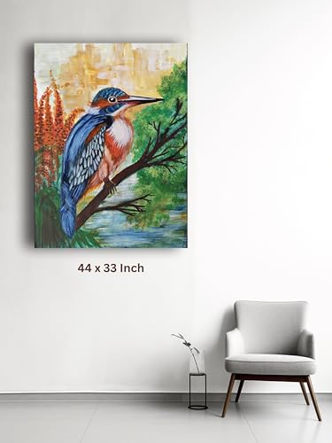 Art to Doors | Beautiful Bird Acrylic Painting | Artist Dipa Sinha | Vertical | Art Prints | Home Decor | Wall Art | Gift Items | Canvas Frame