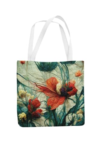 Art to Doors | Dancing Poppies | Tote Bags | Shopping Bag For Grocery | Aesthetic Carry Bag | Tote Bag for Shopping, Travel, office & beach bags for women|