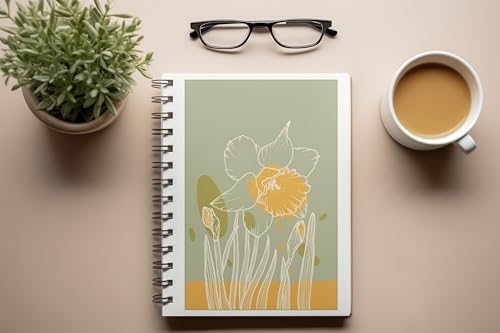 Art to Doors | Daffodil Dreams | Spiral Notebooks | A5 Size Paper | 120 Pages | 70 GSM Paper | Attractive Cover Designs