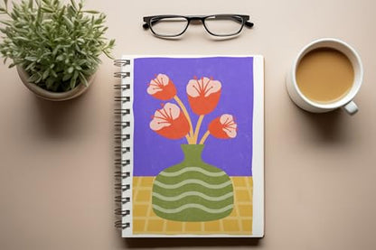 Art to Doors | Blooming Bold | Spiral Notebooks | A5 Size Paper | 120 Pages | 70 GSM Paper | Attractive Cover Designs