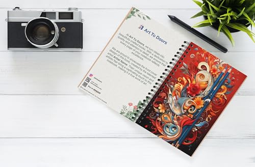 Art to Doors | Colorful Chaos | Spiral Notebooks | A5 Size Paper | 120 Pages | 70 GSM Paper | Attractive Cover Designs