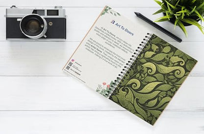 Art to Doors | Ornate Leaf Scroll Pattern | Spiral Notebooks | A5 Size Paper | 120 Pages | 70 GSM Paper | Attractive Cover Designs