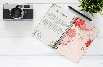 Art to Doors | Arabesque Floral | Spiral Notebooks | A5 Size Paper | 120 Pages | 70 GSM Paper | Attractive Cover Designs