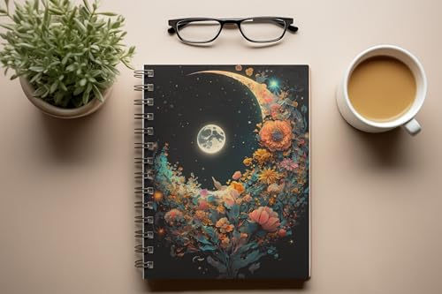 Art to Doors | Celestial Garden | Spiral Notebooks | A5 Size Paper | 120 Pages | 70 GSM Paper | Attractive Cover Designs