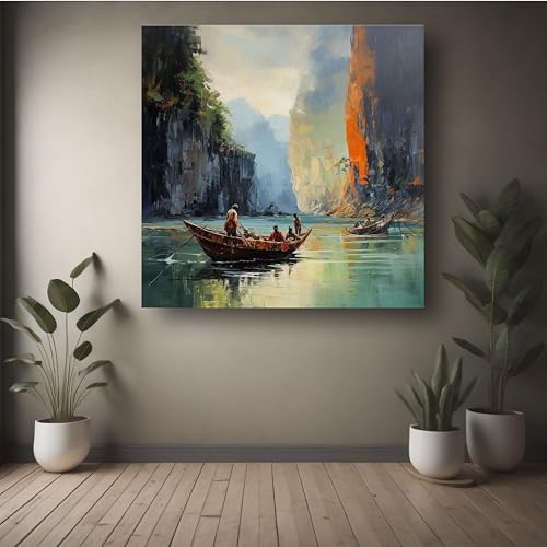 Art to Doors | Couple in Boat Art | Square | Art Print | Home Decor | Wall Decor | Gifts for Women | Gifts for Men | Gift Items | Wall Art